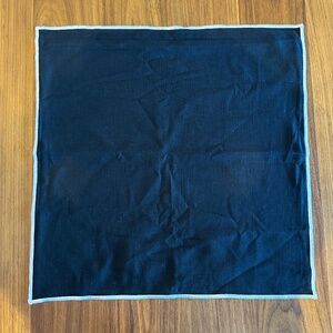 Crate and Barrel Black 23" Merrow Stitch Organic Cotton Pillow Covers (2)
